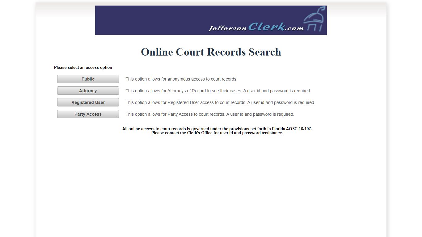 Jefferson County OCRS - ONLINE COURT RECORDS SEARCH